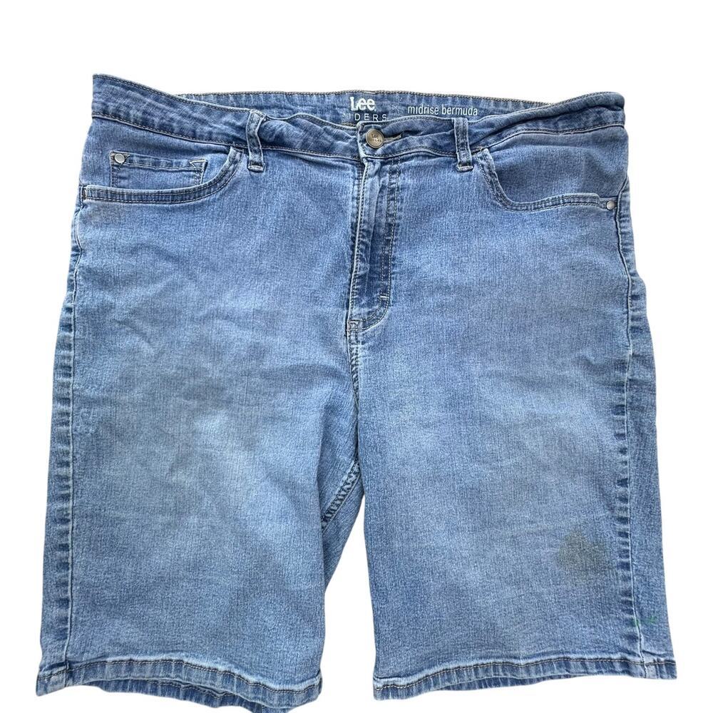 LEE x Womens Denim Midrise Bermuda Shorts Stretchy, Size 18